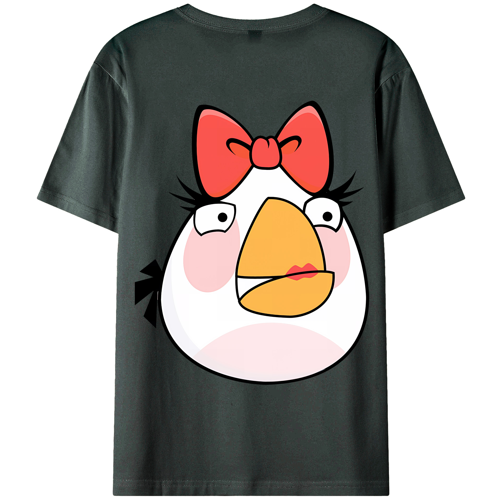 （画像用） Angry Birds アングリーバード 綿100％ メンズ半袖Tシャツ（バックプリント） 通気性